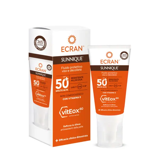 Ecran sunnique facial en decolette SPF50